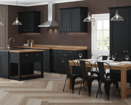 Render zwarte keuken